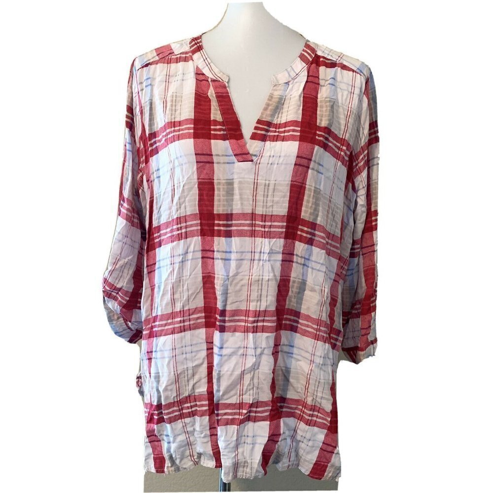 Fun 2 Fun Stitch Fix Multi Color Plaid Blouse
